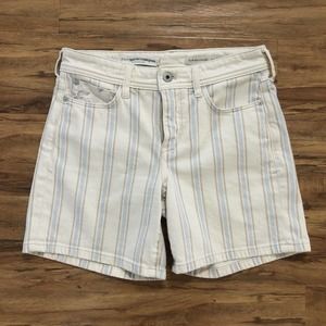 Pilcro & the Letterpress Anthropologie Stripe High Rise Slim Boyfriend Short 25